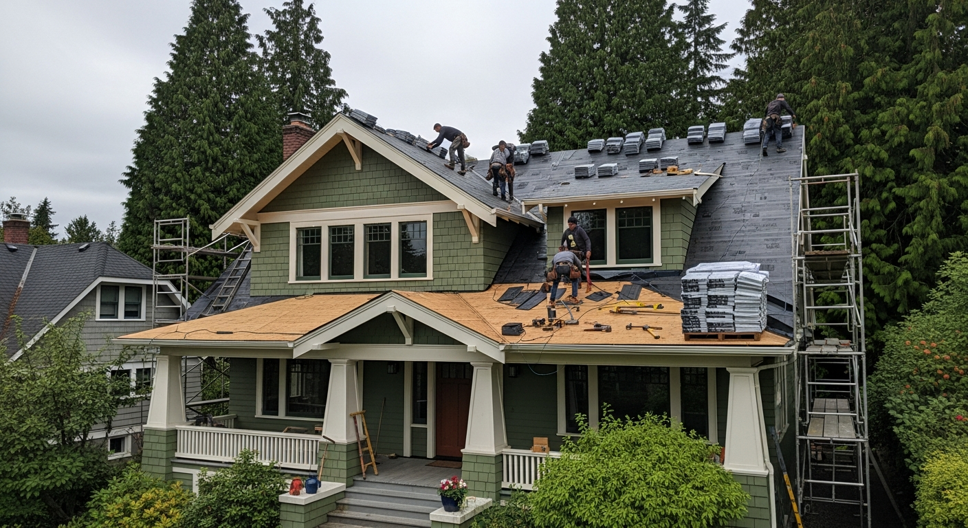 House with new roofing